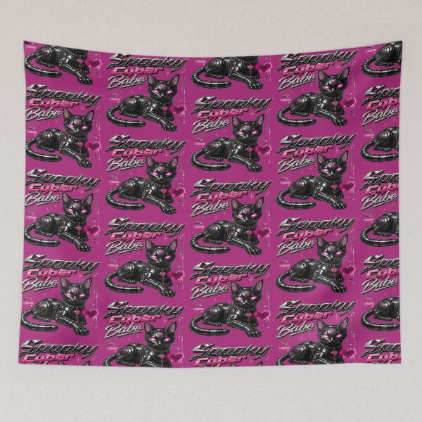 Item preview, Spooky Cyber Babe Y2K Metallic Cat designed and sold by BriSher.