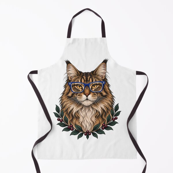 Item preview, Maine Coon Cat with Blue Glasses Art designed and sold by Old's Cool Cat Studio.