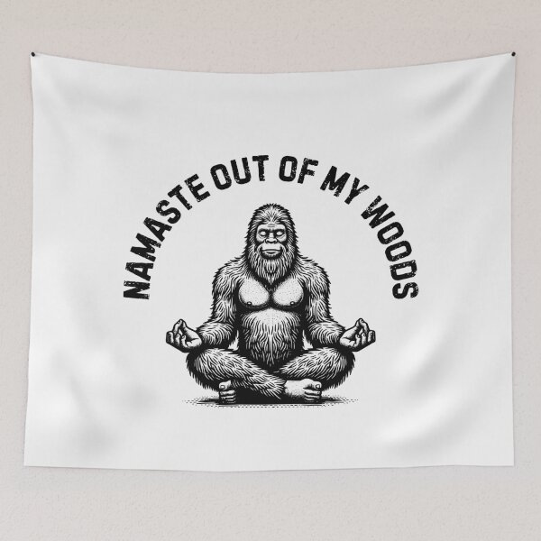 Item preview, Bigfoot - Namaste Out of My Woods (Black Design) designed and sold by Weird-Wonders.