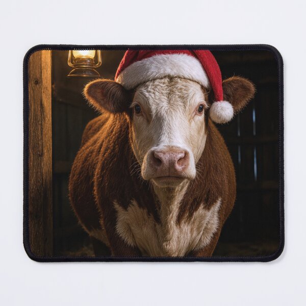 Item preview, Christmas Cow in Dimly Lit Barn designed and sold by Maria Dryfhout.