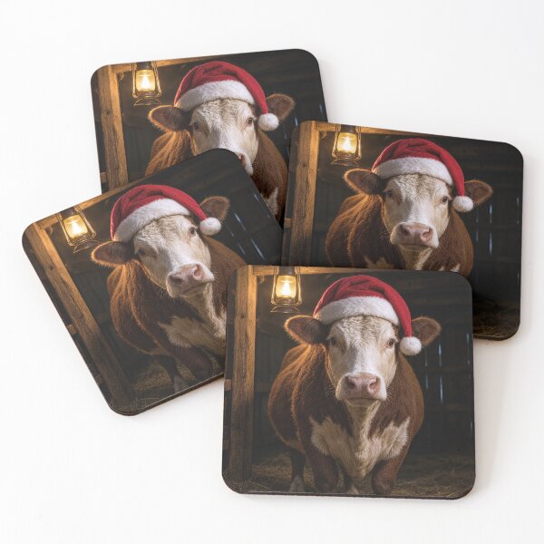 Item preview, Christmas Cow in Dimly Lit Barn designed and sold by Maria Dryfhout.