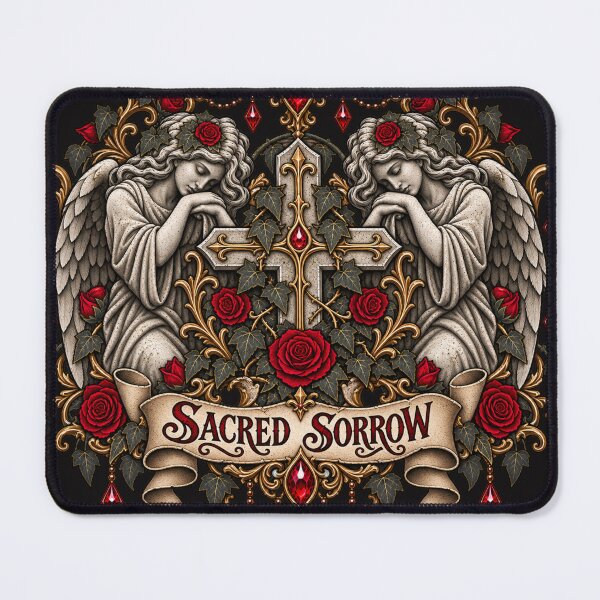 Item preview, Sacred Sorrow Gothic Angel Statue & Roses Design designed and sold by MetaModel Editions.