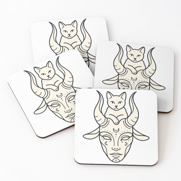 Item preview, Cat On Goat Head Occult Design designed and sold by Ranpict.