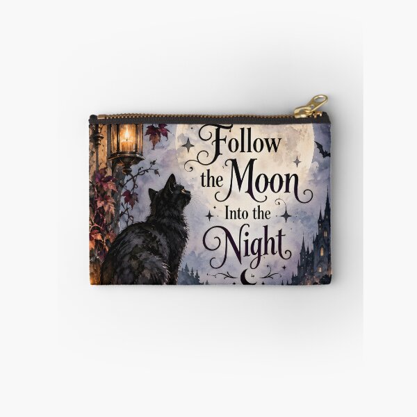 Item preview, Follow the Moon Into the Night – Gothic Black Cat Halloween designed and sold by blankTeeShirt.