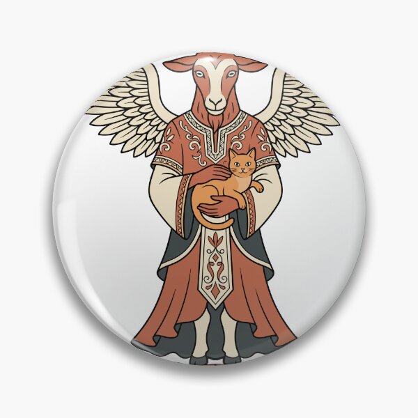 Item preview, Winged Goat Deity Holding Cat Pentagram designed and sold by Ranpict.