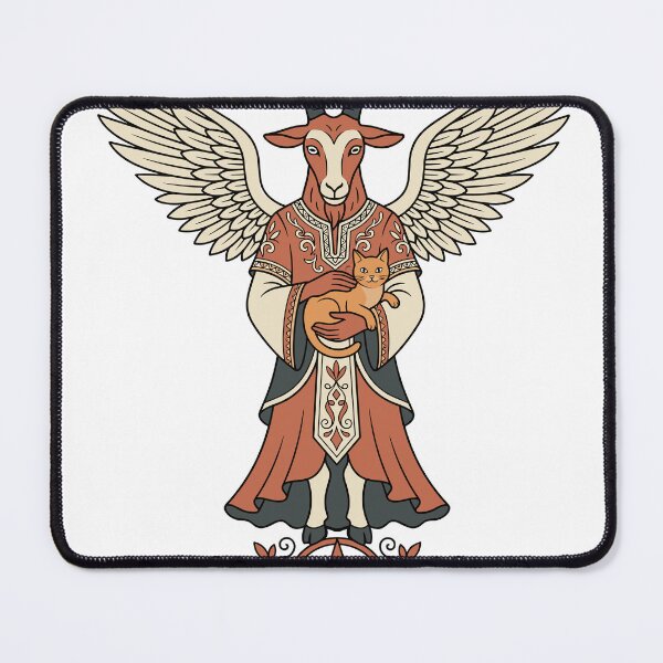 Item preview, Winged Goat Deity Holding Cat Pentagram designed and sold by Ranpict.