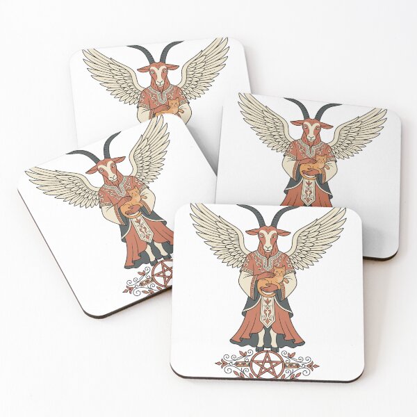 Item preview, Winged Goat Deity Holding Cat Pentagram designed and sold by Ranpict.