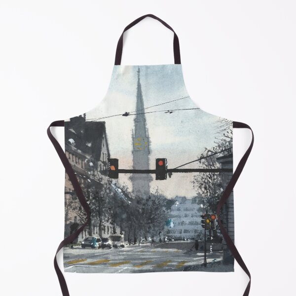 Item preview, Zurich Switzerland Street Traditional Watercolor designed and sold by SlavaArt.