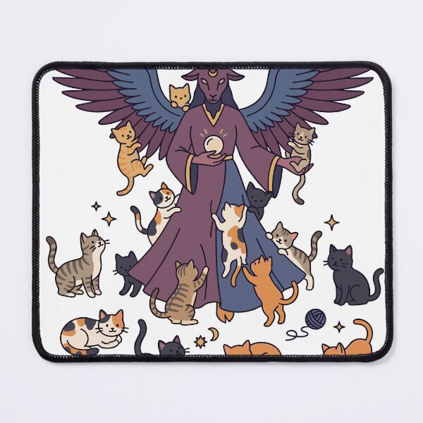 Item preview, Cute Winged Goat Deity With Kittens designed and sold by Ranpict.
