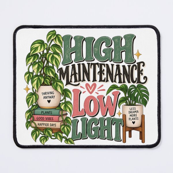Item preview, High Maintenance Low Light – Funny Houseplant Lover designed and sold by CottageGardenCo.