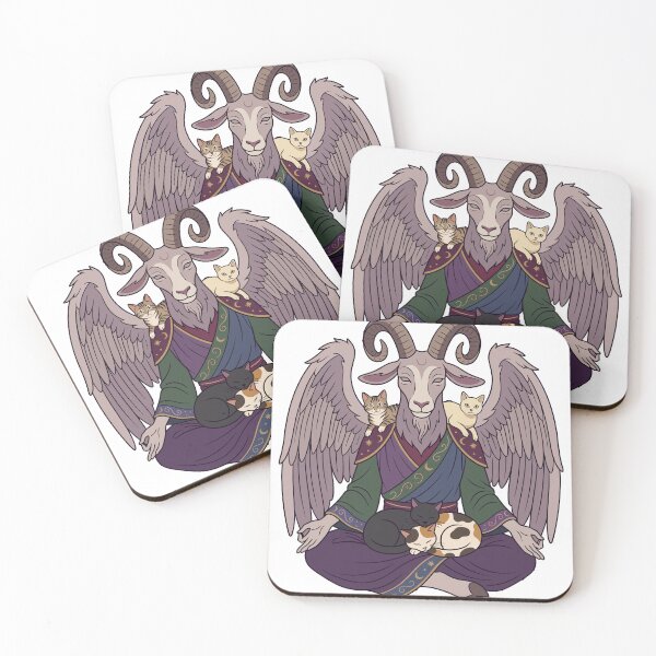 Item preview, Meditating Winged Goat With Sleeping Cats designed and sold by Ranpict.