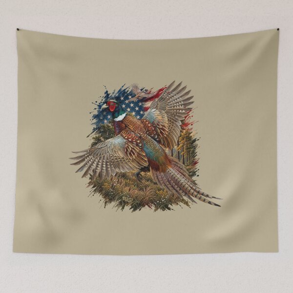 Item preview, Patriotic Pheasant Hunting Design with Distressed American Flag designed and sold by LifeCrush.