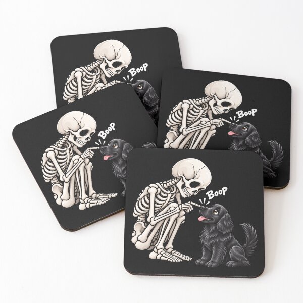 Item preview, Funny Skeleton Flat-Coated Retriever Dog Boop Halloween Design Mom Dad designed and sold by rafaeltto.