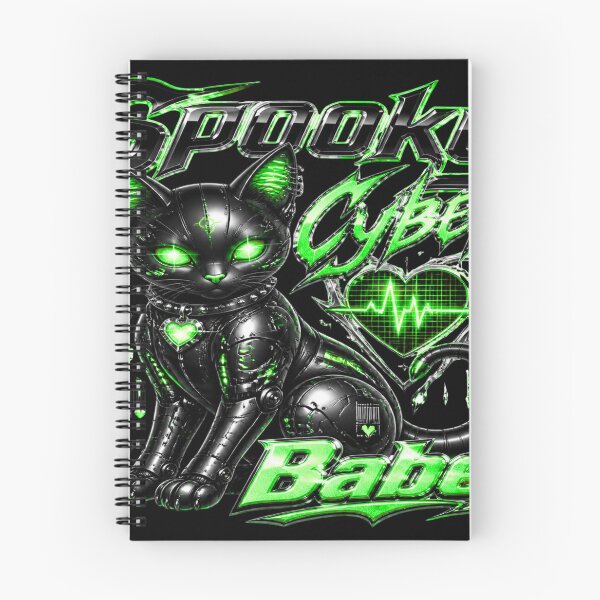 Item preview, Spooky Cyber Babe Y2K Neon Green Cat designed and sold by BriSher.