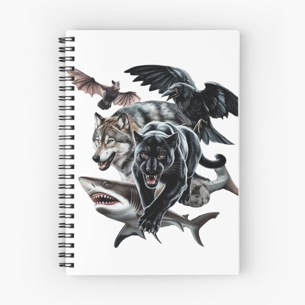 Item preview, Apex Predator Squad - Wolf Panther Shark Raven and Bat Collage designed and sold by the wellness script.