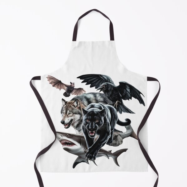 Item preview, Apex Predator Squad - Wolf Panther Shark Raven and Bat Collage designed and sold by the wellness script.