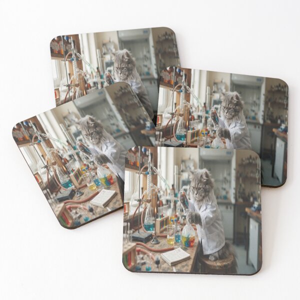 Item preview, Cute Fluffy Cat Scientist in Chemistry Lab Digital Art designed and sold by AfresStudio.