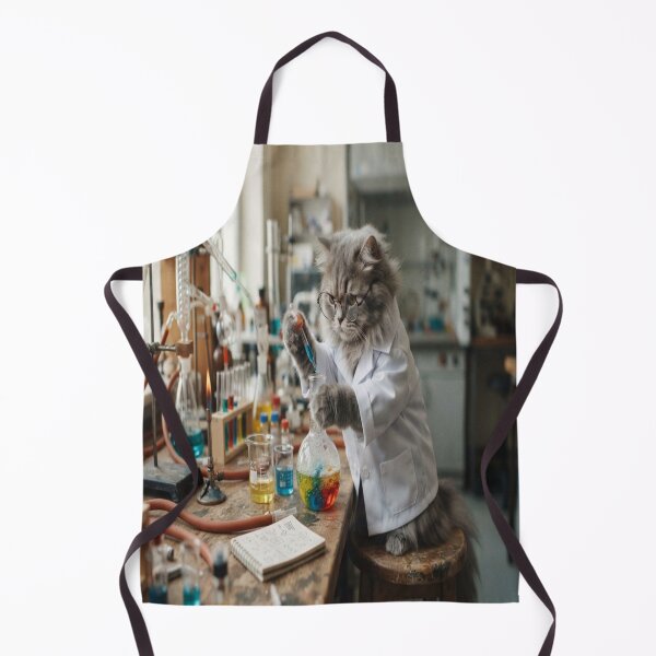 Item preview, Cute Fluffy Cat Scientist in Chemistry Lab Digital Art designed and sold by AfresStudio.