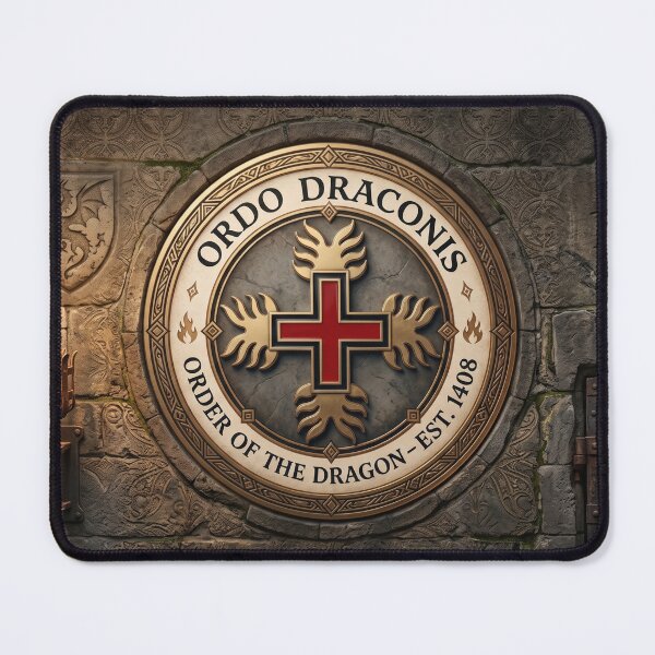 Item preview, Ordo Draconis - Order of the Dragon 1408 Flaming Cross Emblem designed and sold by ElNiro.