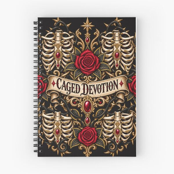 Item preview, Caged Devotion Gothic Ribcage & Red Roses Design designed and sold by MetaModel Editions.