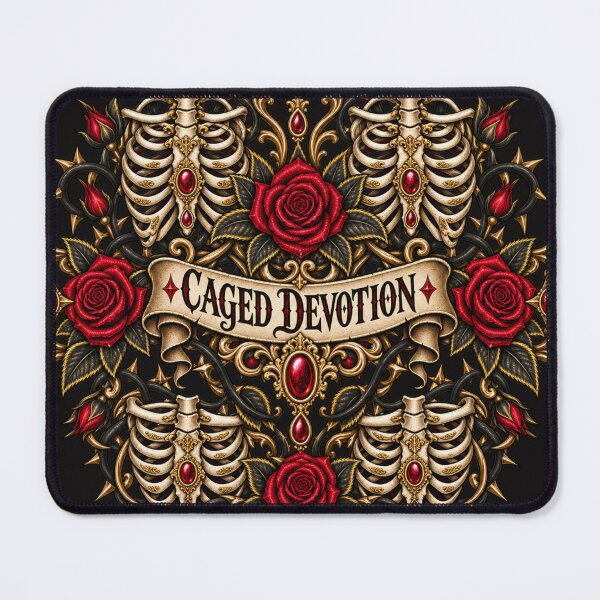 Item preview, Caged Devotion Gothic Ribcage & Red Roses Design designed and sold by MetaModel Editions.