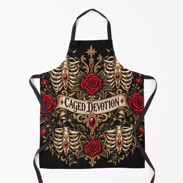 Item preview, Caged Devotion Gothic Ribcage & Red Roses Design designed and sold by MetaModel Editions.