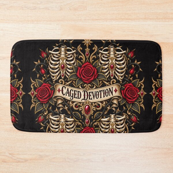 Item preview, Caged Devotion Gothic Ribcage & Red Roses Design designed and sold by MetaModel Editions.