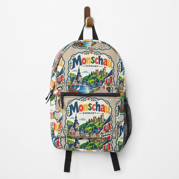 Item preview, Monschau Germany Embroidered Folk Art Travel Illustration designed and sold by Witsprings.