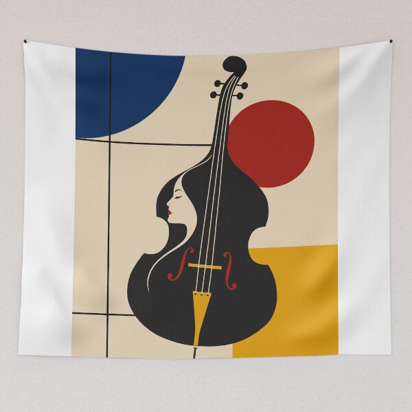 Item preview, Woman and Cello Art Print, Bauhaus Music Print, Female Musician Art, Cello Player Gift, Abstract Music Print, Mid Century Modern Decor designed and sold by Studio pod Burom.