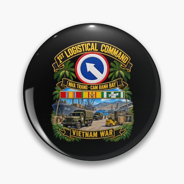 Item preview, Army - 1st Logistical Command - SSI - Nha Trang - Cam Ranh Bay - Vietnam War - VN SVC  w Scene - 3D - Enhanced designed and sold by Military Insignia Products.