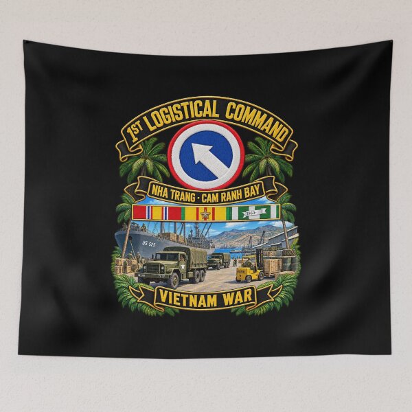 Item preview, Army - 1st Logistical Command - SSI - Nha Trang - Cam Ranh Bay - Vietnam War - VN SVC  w Scene - 3D - Enhanced designed and sold by Military Insignia Products.