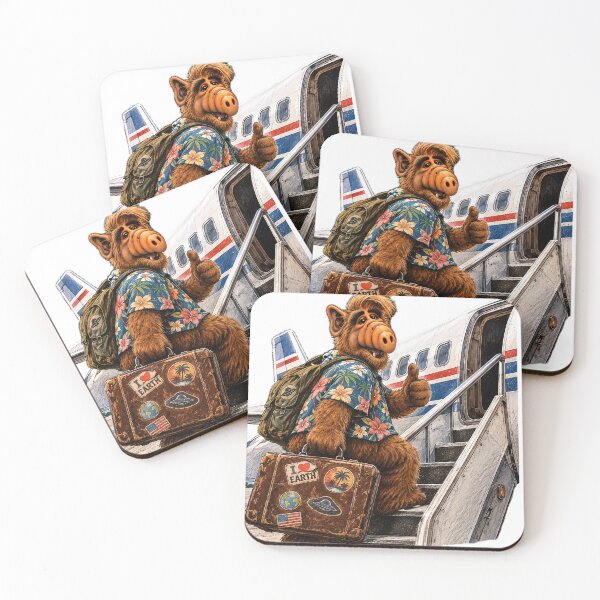 Item preview, Fan Art Retro Airport Sticker – Alien Travel 80s 90s Nostalgia designed and sold by Felixuss.