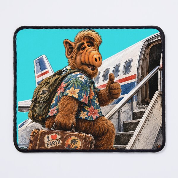 Item preview, Fan Art Retro Airport Sticker – Alien Travel 80s 90s Nostalgia designed and sold by Felixuss.