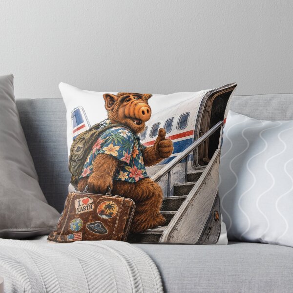 Item preview, Fan Art Retro Airport Sticker – Alien Travel 80s 90s Nostalgia designed and sold by Felixuss.
