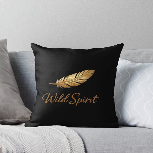 Aperçu de l'œuvre Wild Spirit Golden Feather Boho Typography Art créée et vendue par BohoMysticArt.