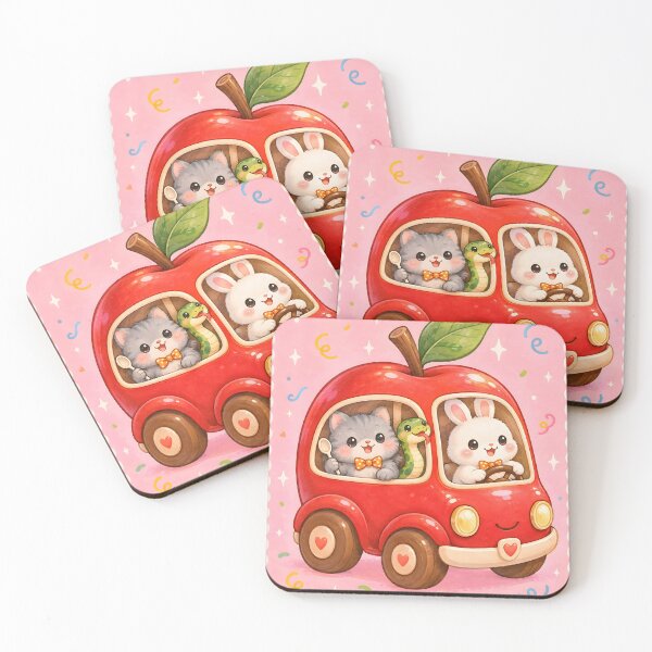 Item preview, Cute Apple Car Animal Adventure designed and sold by Pure Craft.