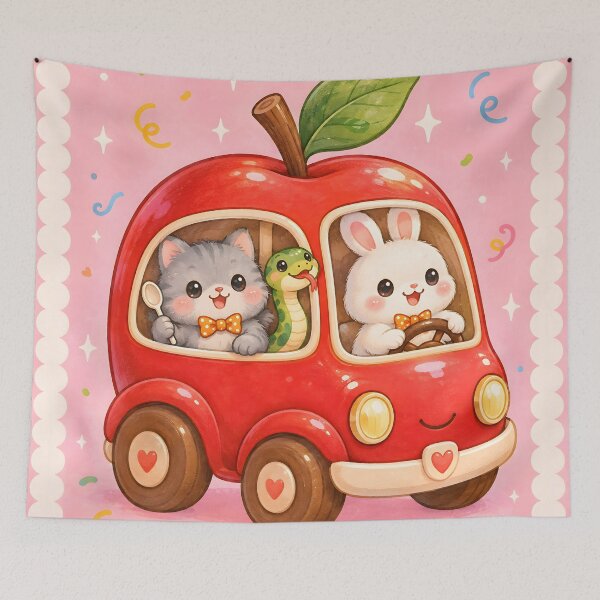 Item preview, Cute Apple Car Animal Adventure designed and sold by Pure Craft.