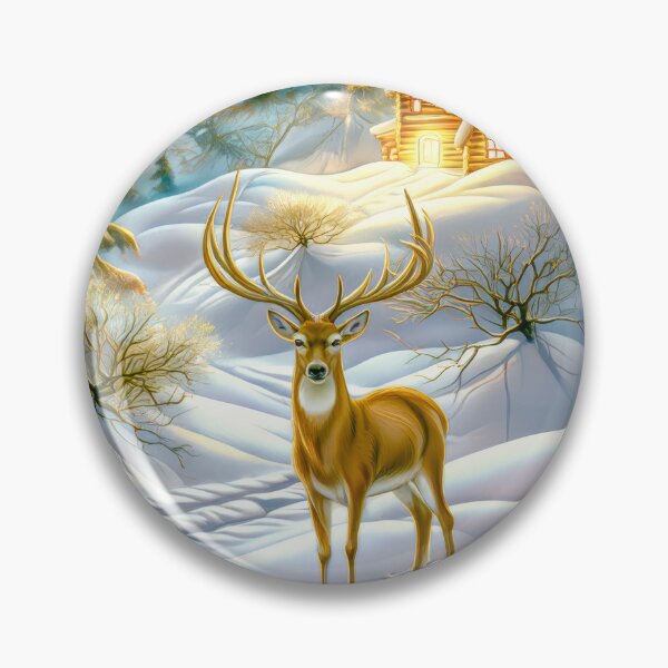 Item preview, Winter Deer Under a Starry Sky – Snowy Mountain Forest Art designed and sold by MargaretWiktor.