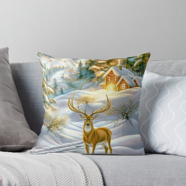 Item preview, Winter Deer Under a Starry Sky – Snowy Mountain Forest Art designed and sold by MargaretWiktor.