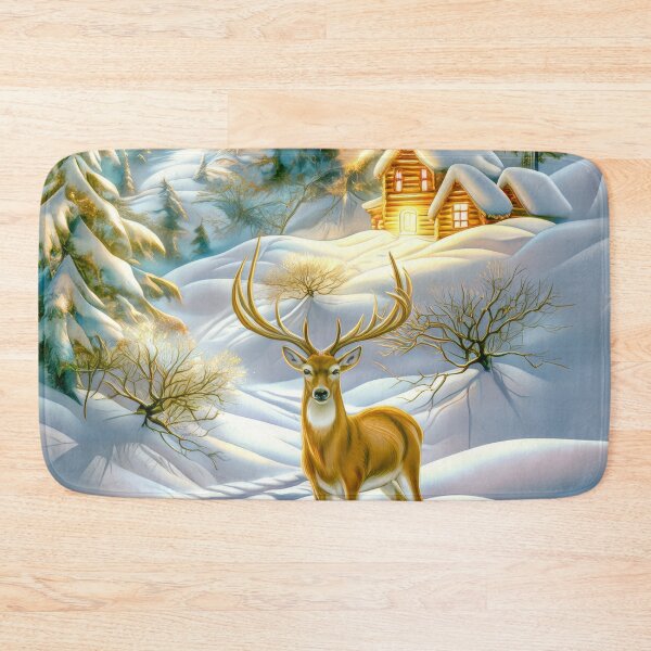 Item preview, Winter Deer Under a Starry Sky – Snowy Mountain Forest Art designed and sold by MargaretWiktor.