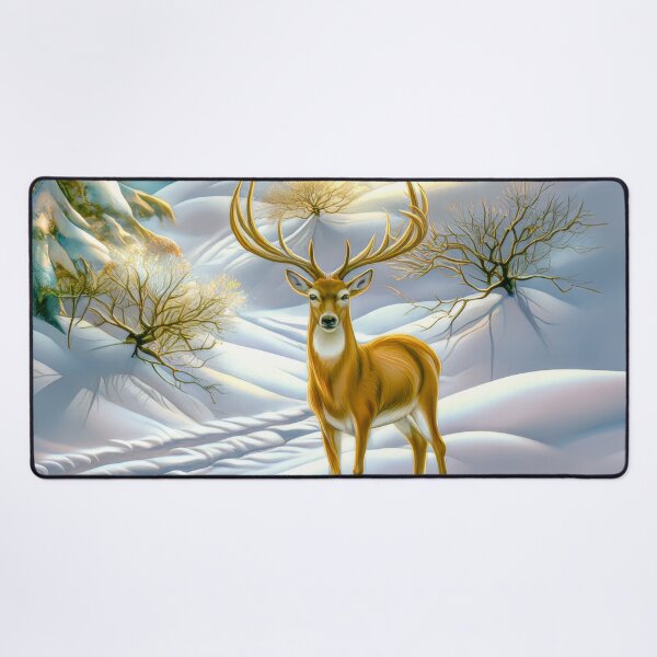 Item preview, Winter Deer Under a Starry Sky – Snowy Mountain Forest Art designed and sold by MargaretWiktor.