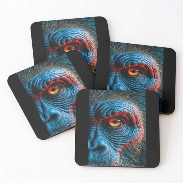 Item preview, Gorilla Eye Neon Flame - Half Face Animal Artwork designed and sold by KingofHearts25.