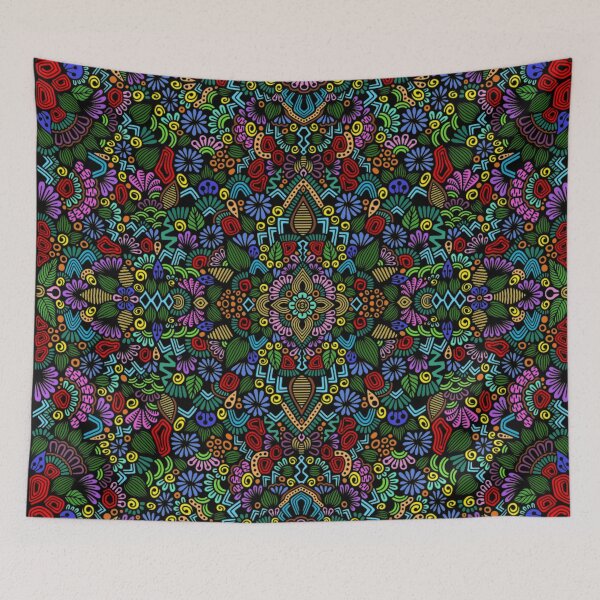 Item preview, Psychedelic Kaleidoscope Mandala and Intricate Tribal Pattern designed and sold by FioreDiCiliegio.