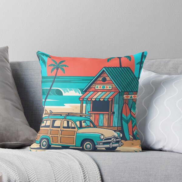 Item preview, Vintage Woodie with Surfboards – Retro Beach Shack & Surf Road Trip Design designed and sold by Sea Gem.