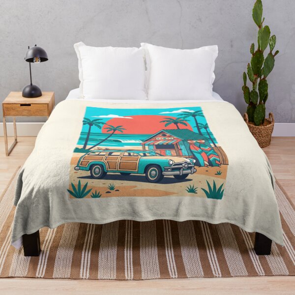 Item preview, Vintage Woodie with Surfboards – Retro Beach Shack & Surf Road Trip Design designed and sold by Sea Gem.