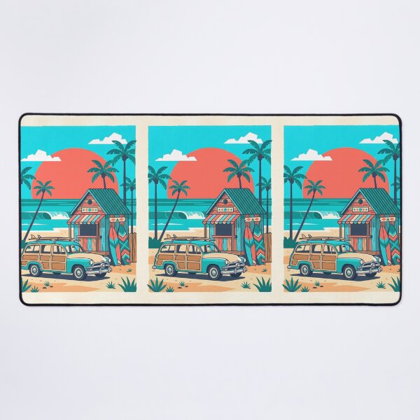 Item preview, Vintage Woodie with Surfboards – Retro Beach Shack & Surf Road Trip Design designed and sold by Sea Gem.