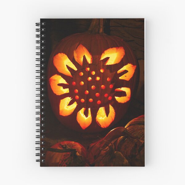Item preview, Illuminated Halloween pumpkin with a carved flower pattern. designed and sold by NaturePhotography.