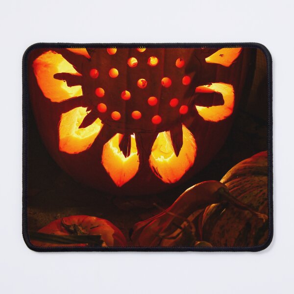 Item preview, Illuminated Halloween pumpkin with a carved flower pattern. designed and sold by NaturePhotography.