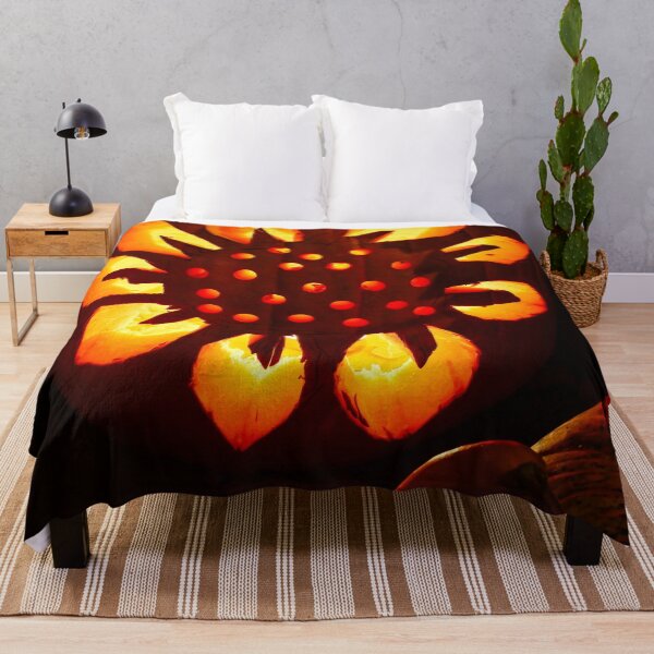 Item preview, Illuminated Halloween pumpkin with a carved flower pattern. designed and sold by NaturePhotography.