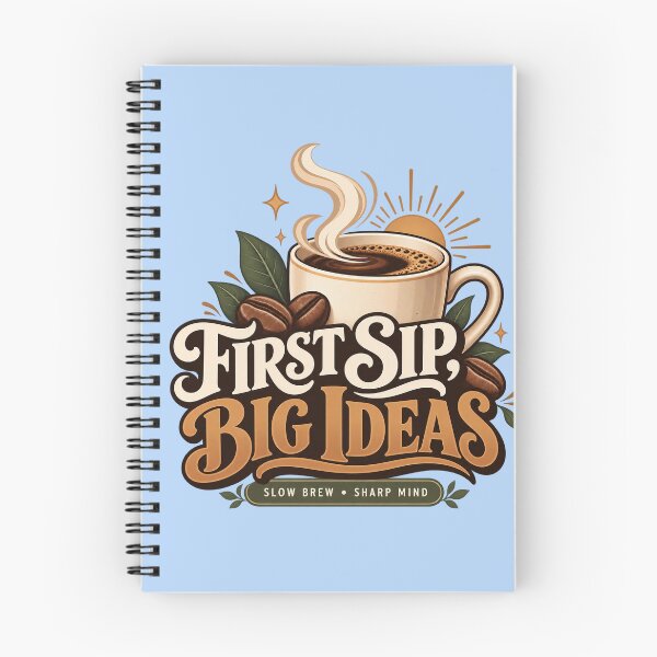 Item preview, First Sip Big Ideas Coffee Lover Typography Design designed and sold by chraa.